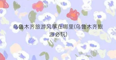乌鲁木齐旅游风筝在哪里(乌鲁木齐旅游必玩)