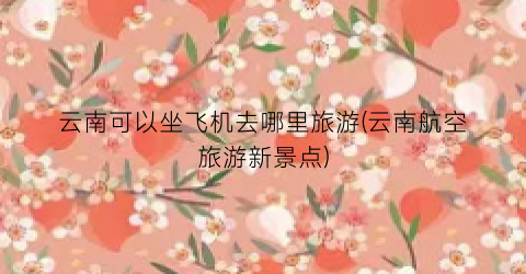 云南可以坐飞机去哪里旅游(云南航空旅游新景点)