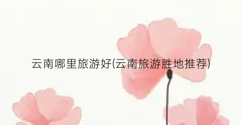 云南哪里旅游好(云南旅游胜地推荐)
