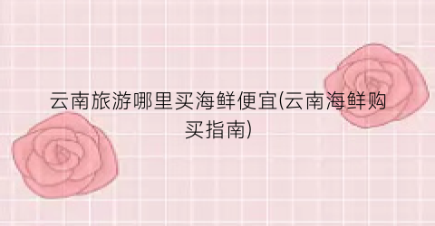云南旅游哪里买海鲜便宜(云南海鲜购买指南)