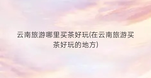 云南旅游哪里买茶好玩(在云南旅游买茶好玩的地方)