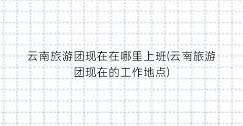 云南旅游团现在在哪里上班(云南旅游团现在的工作地点)