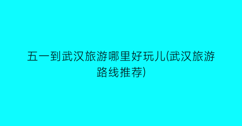 五一到武汉旅游哪里好玩儿(武汉旅游路线推荐)
