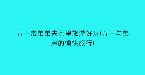 五一带弟弟去哪里旅游好玩(五一与弟弟的愉快旅行)