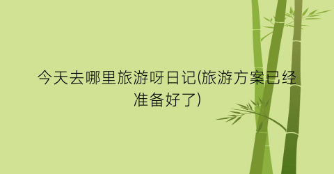今天去哪里旅游呀日记(旅游方案已经准备好了)