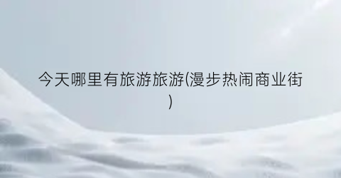 今天哪里有旅游旅游(漫步热闹商业街)