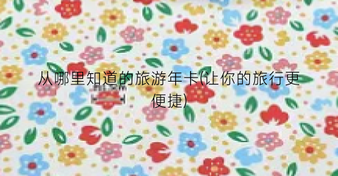 从哪里知道的旅游年卡(让你的旅行更便捷)