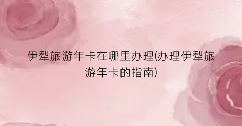 伊犁旅游年卡在哪里办理(办理伊犁旅游年卡的指南)