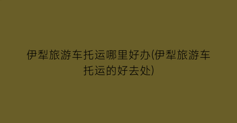 伊犁旅游车托运哪里好办(伊犁旅游车托运的好去处)
