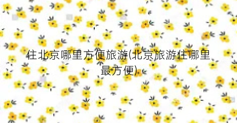 住北京哪里方便旅游(北京旅游住哪里最方便)