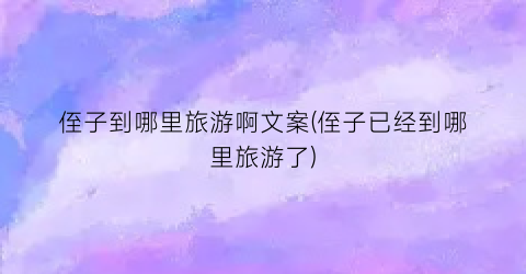侄子到哪里旅游啊文案(侄子已经到哪里旅游了)