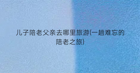 儿子陪老父亲去哪里旅游(一趟难忘的陪老之旅)