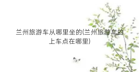 兰州旅游车从哪里坐的(兰州旅游车的上车点在哪里)
