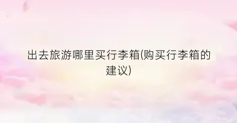 出去旅游哪里买行李箱(购买行李箱的建议)