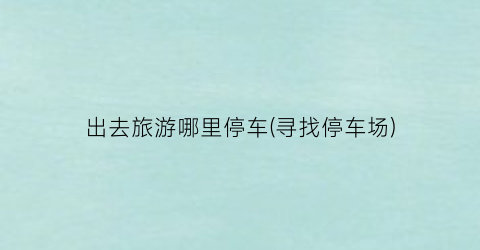 出去旅游哪里停车(寻找停车场)