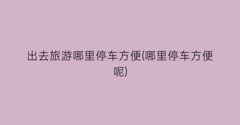 出去旅游哪里停车方便(哪里停车方便呢)