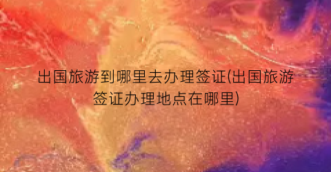 出国旅游到哪里去办理签证(出国旅游签证办理地点在哪里)