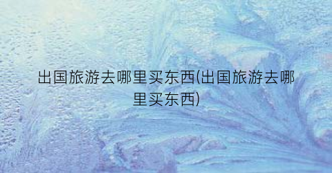 出国旅游去哪里买东西(出国旅游去哪里买东西)