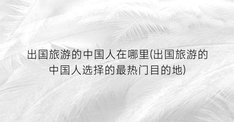 出国旅游的中国人在哪里(出国旅游的中国人选择的最热门目的地)