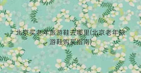 北京买老年旅游鞋去哪里(北京老年旅游鞋购买指南)