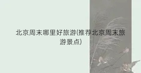 北京周末哪里好旅游(推荐北京周末旅游景点)