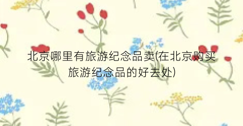 北京哪里有旅游纪念品卖(在北京购买旅游纪念品的好去处)