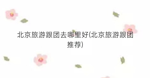 北京旅游跟团去哪里好(北京旅游跟团推荐)