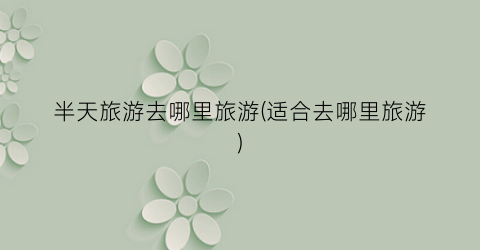 半天旅游去哪里旅游(适合去哪里旅游)