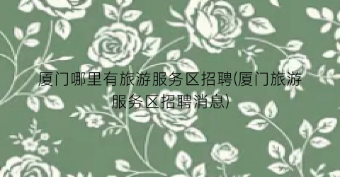 厦门哪里有旅游服务区招聘(厦门旅游服务区招聘消息)