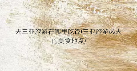 去三亚旅游在哪里吃饭(三亚旅游必去的美食地点)