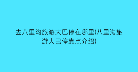 去八里沟旅游大巴停在哪里(八里沟旅游大巴停靠点介绍)