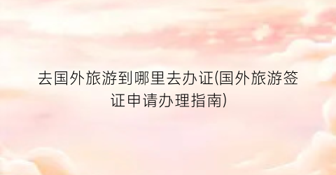 去国外旅游到哪里去办证(国外旅游签证申请办理指南)