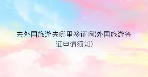去外国旅游去哪里签证啊(外国旅游签证申请须知)