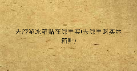 去旅游冰箱贴在哪里买(去哪里购买冰箱贴)