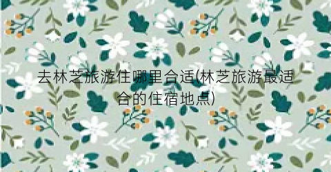 去林芝旅游住哪里合适(林芝旅游最适合的住宿地点)