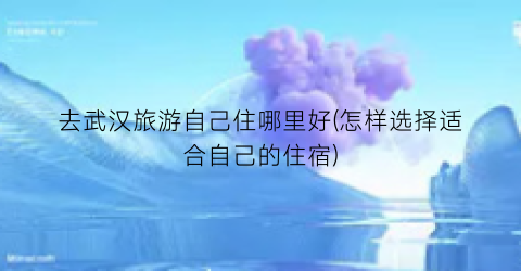 去武汉旅游自己住哪里好(怎样选择适合自己的住宿)