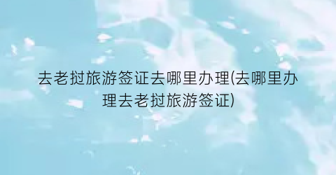 去老挝旅游签证去哪里办理(去哪里办理去老挝旅游签证)