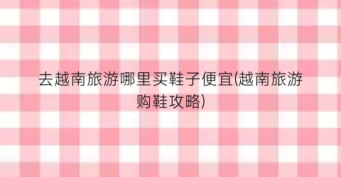 去越南旅游哪里买鞋子便宜(越南旅游购鞋攻略)