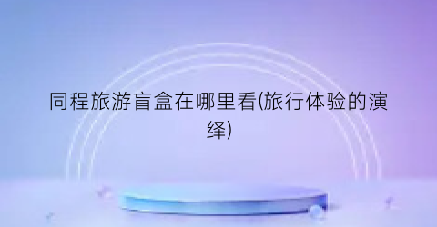 同程旅游盲盒在哪里看(旅行体验的演绎)