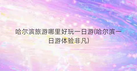 哈尔滨旅游哪里好玩一日游(哈尔滨一日游体验非凡)