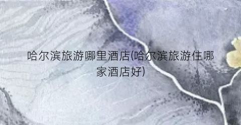 哈尔滨旅游哪里酒店(哈尔滨旅游住哪家酒店好)
