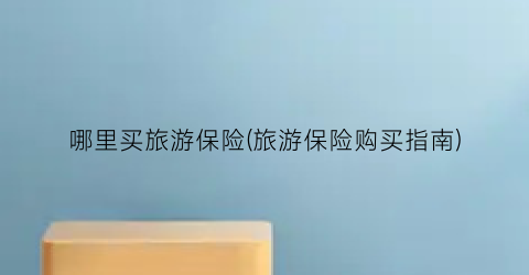 哪里买旅游保险(旅游保险购买指南)
