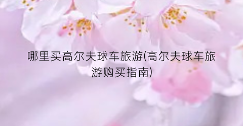 哪里买高尔夫球车旅游(高尔夫球车旅游购买指南)