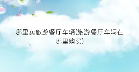 哪里卖旅游餐厅车辆(旅游餐厅车辆在哪里购买)