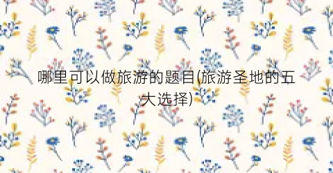 哪里可以做旅游的题目(旅游圣地的五大选择)