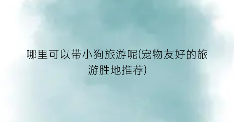 哪里可以带小狗旅游呢(宠物友好的旅游胜地推荐)