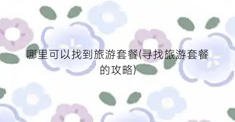 哪里可以找到旅游套餐(寻找旅游套餐的攻略)