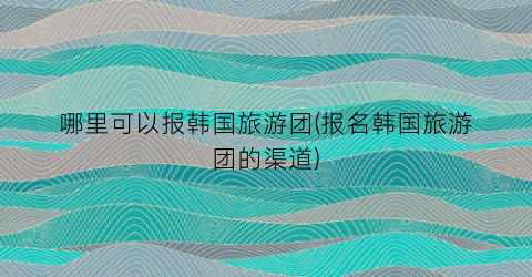 哪里可以报韩国旅游团(报名韩国旅游团的渠道)