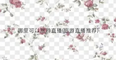 哪里可以旅游直播(旅游直播推荐)