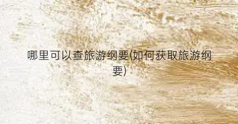 哪里可以查旅游纲要(如何获取旅游纲要)